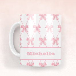 Taza De Café Coquette Bridesmaid Pink Bow