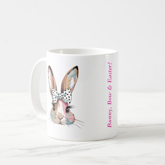Taza De Café Coquette Bunny Bow Easter Mug (Anverso izquierdo)