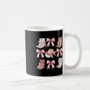 Taza De Café Coquette Cowgirl Boots con arcos rosados estéticos