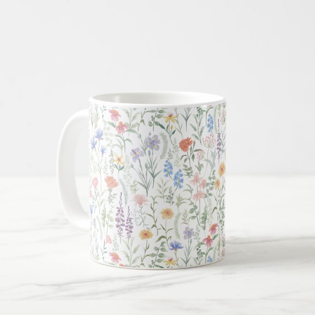 Taza De Café Coquette Feminine Wildflower Meadow (Anverso izquierdo)