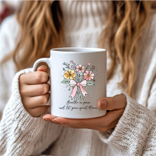 Taza De Café Coquette Floral retro con cita