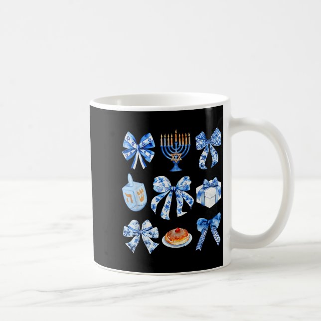 Taza De Café Coquette Hanukkah Bow Jewish Bow Menorah Bow Women (Derecha)