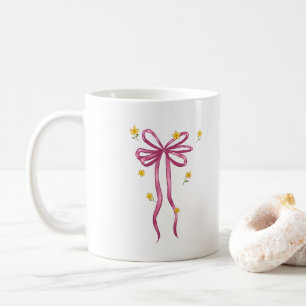 Taza de café Coquette Just A Girl Pink Ribbon
