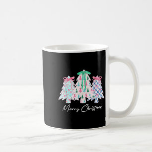 Taza De Café Coquette Lace Bow Merry Christmas Tree Cumas H