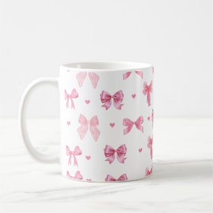 Taza De Café Coquette Pink Pattern Cuadrillo Giro