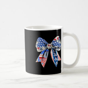 Taza De Café Coquette Red White Y Blue Patriotic Bows Retro J
