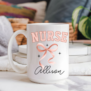 Taza De Café Coquette rosa Nurse Mug, regalo de posgrado de la 