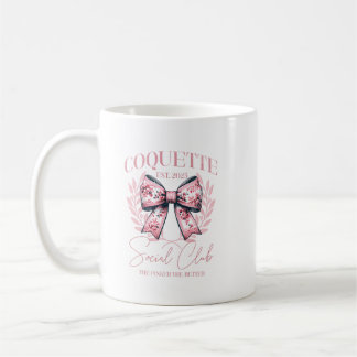 Taza De Café Coquette Social Club Mug - Pink Floral Bow Aesthet