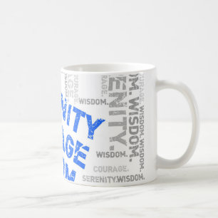 Taza De Café Coraje de Serenidad Collage de Palabras de Sabidur