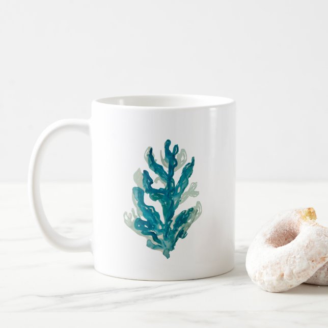 Taza De Café Coral Reef Pintando Mermaid Life Beach Ocean Mug (Con donut)