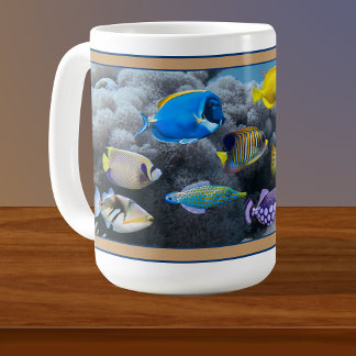 Taza De Café Coral Reef Tropical Fish Assembly Coffee Mug