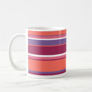 Taza De Café Coral vivo, rojo y violeta