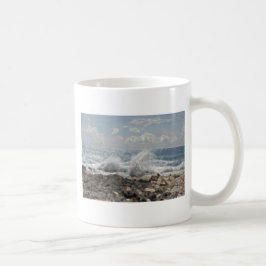 Taza De Café Coral y olas