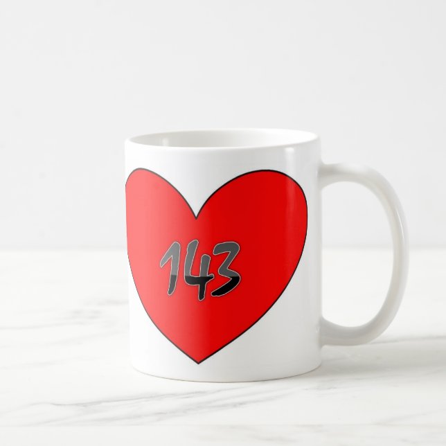 Taza De Café Corazón 143 te amo (Derecha)