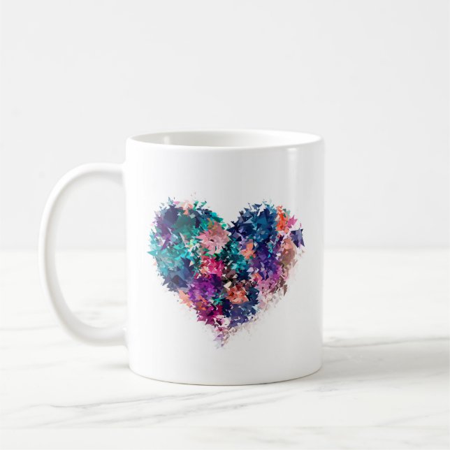 Taza De Café Corazón abstracto (Izquierda)