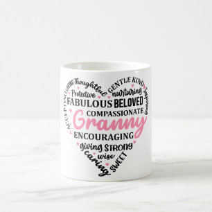 Taza De Café Corazón/abuela del Día de la Madre inspiradora