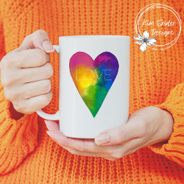 Taza De Café Corazón acuarela "amor"