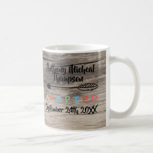 Taza De Café Corazón adoptado de la flecha - nombre de encargo