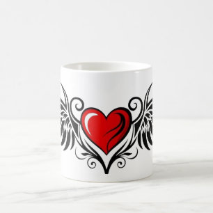 Taza De Café Corazón Alado Tribal