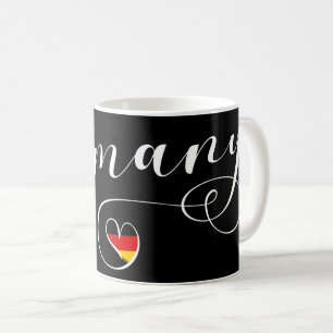 Taza De Café Corazón Alemania, Bandera Alemana