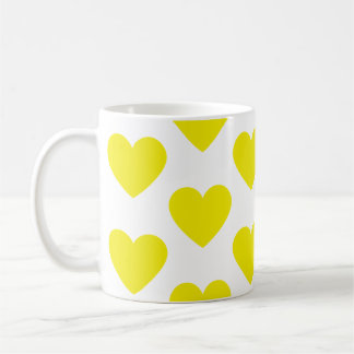 Taza De Café Corazón amarillo dorado divertido tazón de café bl