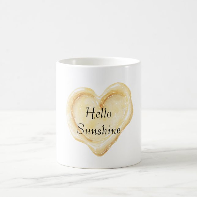 Taza De Café Corazón Amarillo Hola Sol (Centro)