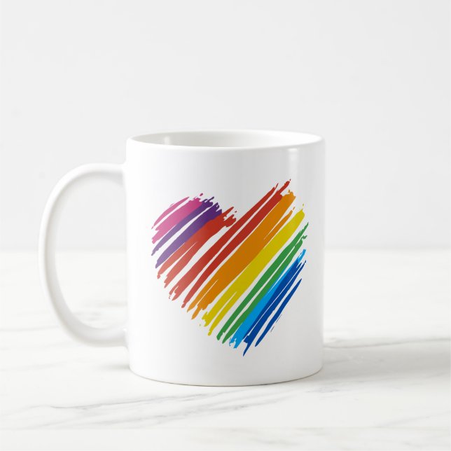Taza De Café Corazón arcoiris (Izquierda)