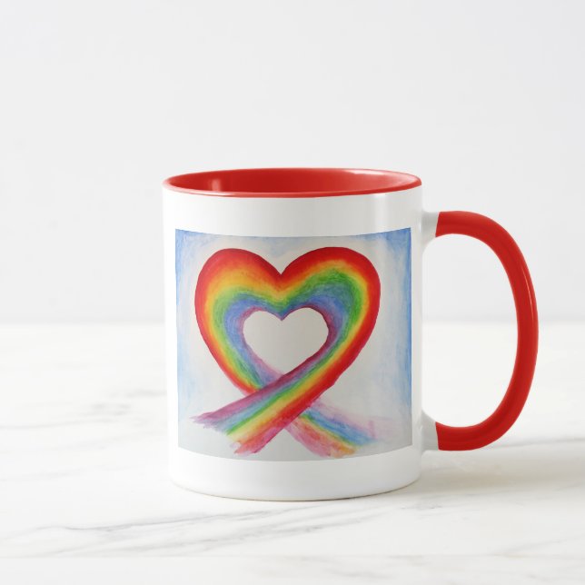 TAZA DE CAFÉ CORAZÓN ARCOÍRIS (Derecha)