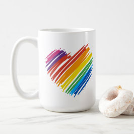 Taza De Café Corazón arcoiris