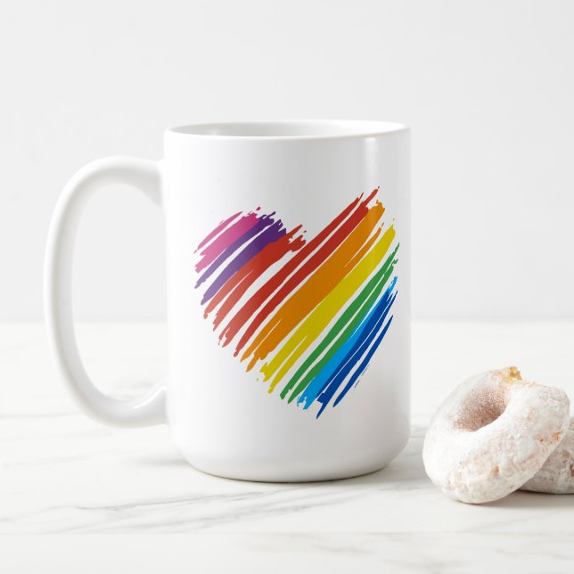 Taza De Café Corazón arcoiris (Con donut)