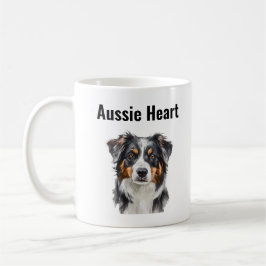 Taza De Café Corazón australiano - lindo Pastor australiano ama