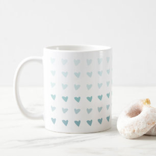 Taza De Café Corazón azul naranja San Valentín amor Mug