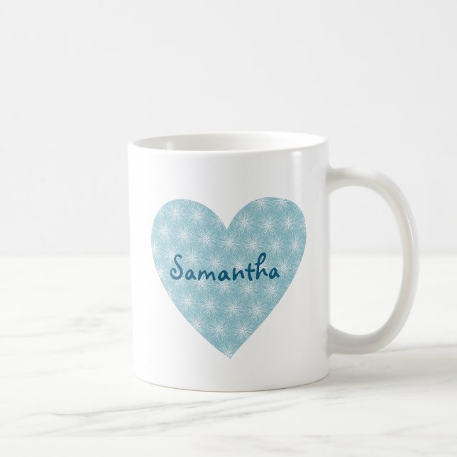 Taza De Café Corazón azul y blanco (Derecha)