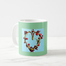 Taza De Café Corazón azul y verde colorido del Día de la Madre