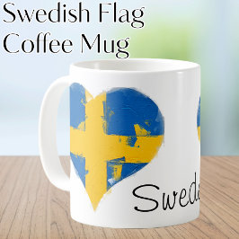 Taza De Café Corazón Bandera sueca de Suecia