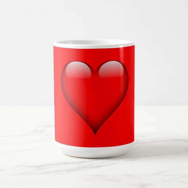 Taza De Café Corazón Boda de amor de fondo rojo (Centro)