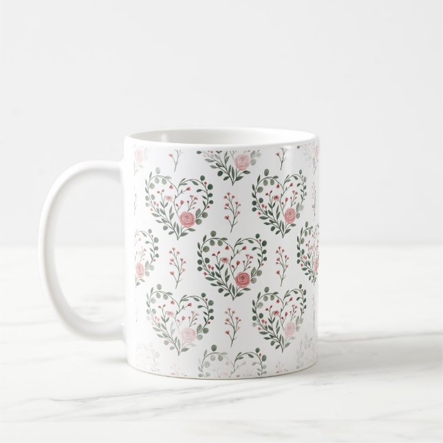 Taza De Café Corazón botánico de San Valentín (Izquierda)