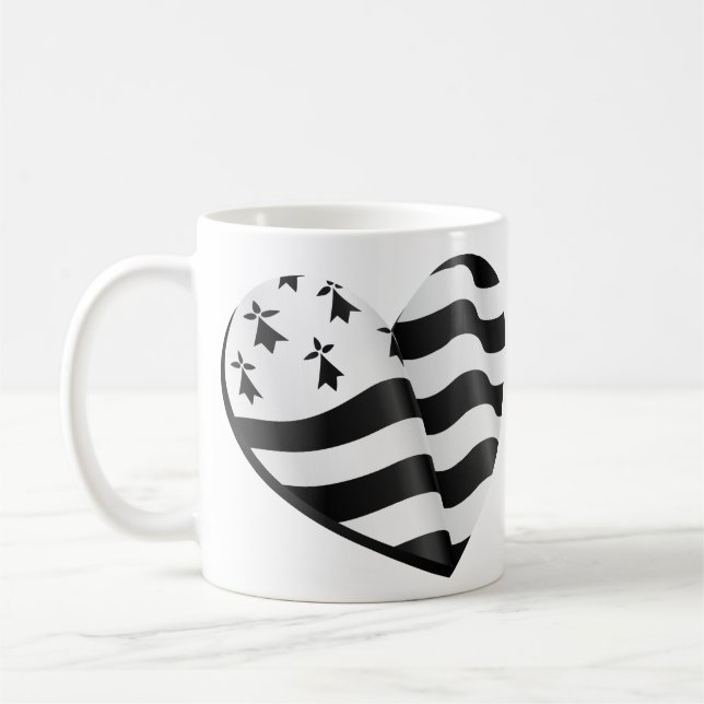 Taza De Café Corazón bretón de la bandera (Izquierda)