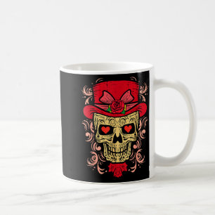 Taza De Café Corazón Calavera Día de San Valentín Mexicano Cala
