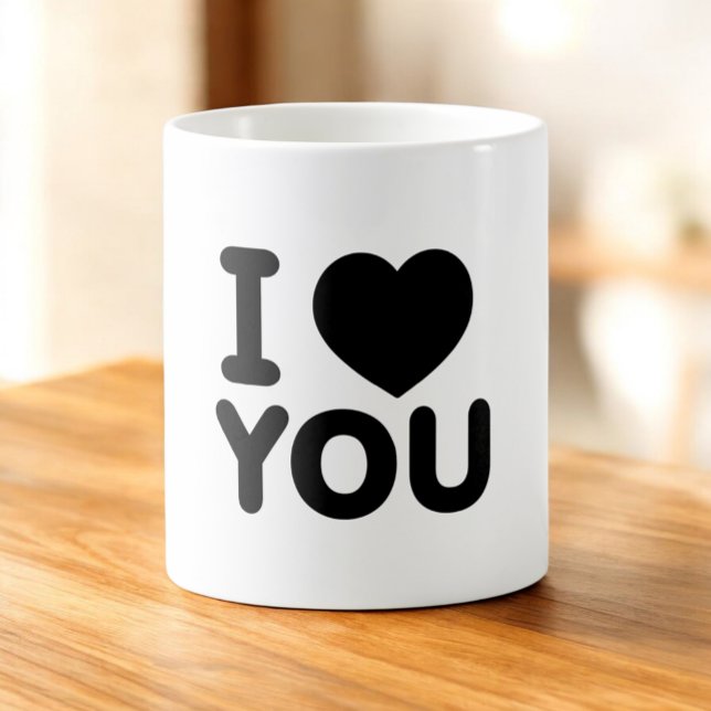 Taza De Café Corazón Clásico Negro "Te Quiero" (Subido por el creador)