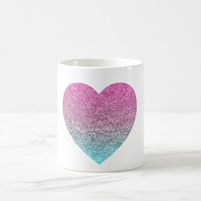 Taza De Café Corazón colorido Purpurinoso (Centro)