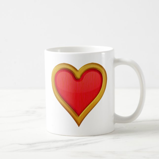 Taza De Café Corazón con borde de oro (Derecha)