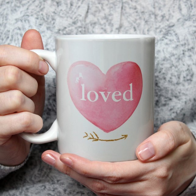 Taza De Café Corazón de Acuarela Amado (Subido por el creador)