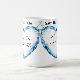 Taza De Café Corazón de Agua Personalizado Guardar Esta Fecha