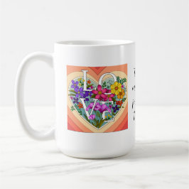 Taza De Café Corazón de AMOR floral (por primera vez abuela) ta