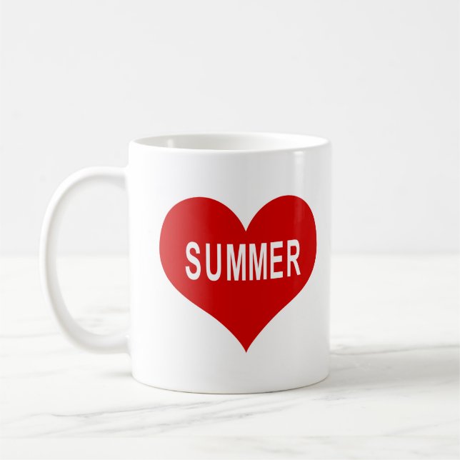 Taza De Café Corazón de amor rojo de VERANO (Izquierda)