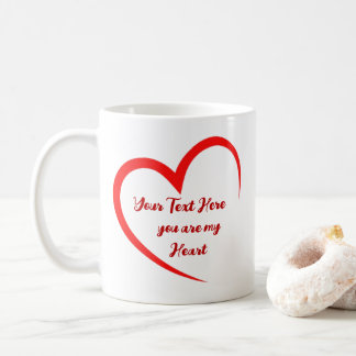 Taza De Café Corazón de Amor Romántico Personalizado