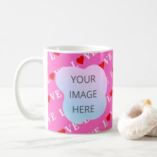 Taza De Café Corazón de amor rosado elegante