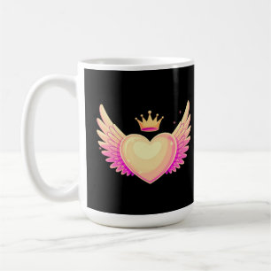 Taza De Café Corazón de ángel con alas rosadas de Guay y toque 