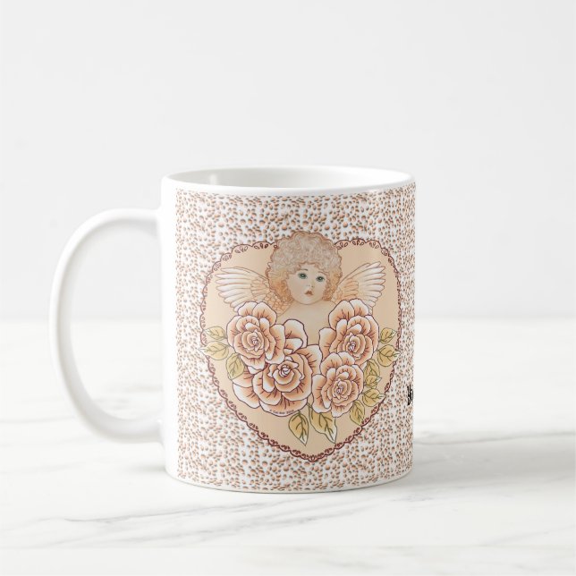Taza De Café Corazón de Ángel Querubín (Izquierda)